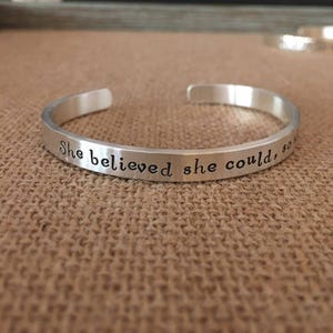 Personalized Sterling Silver Bracelet, Hand Stamped Cuff, Custom Quote