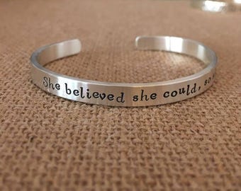 Personalized Sterling Silver Bracelet, Hand Stamped Cuff, Custom Quote