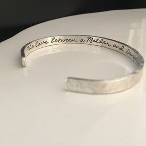 Mother Daughter Bracelet, Solid Sterling Silver Cuff For Mom Or Daughter, Hand Stamped Solid Sterling Silver Personalized Bracelet image 5