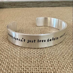 Personalized Cuff Bracelet for Mom Wife Daughter Sterling Silver, Custom Cuff Anniversary Gift For Her, Personalized Unique Cuff Bracelet