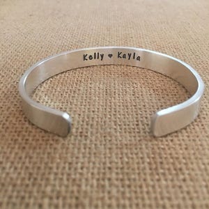 Personalized Sterling Silver Cuff Bracelet: Custom Name, Grandma Gift