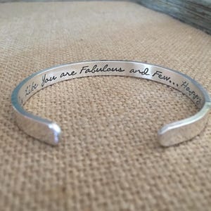 Custom Bracelet For Friend, Personalized Sterling Cuff For Friend Birthday, Gift For Best Friend Special Occasion
