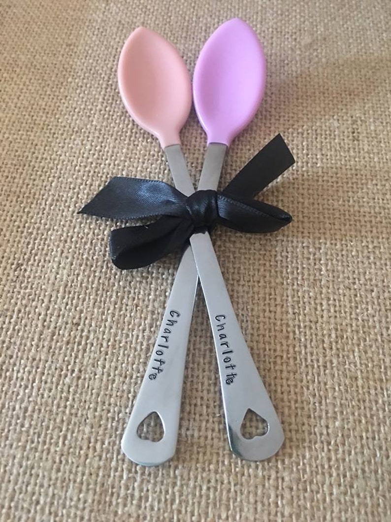 Personalized Name Baby Spoons Baby Name Spoons Baby Shower Etsy
