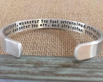 Personalized Sterling Silver Quote Cuff, Engraved Bracelet