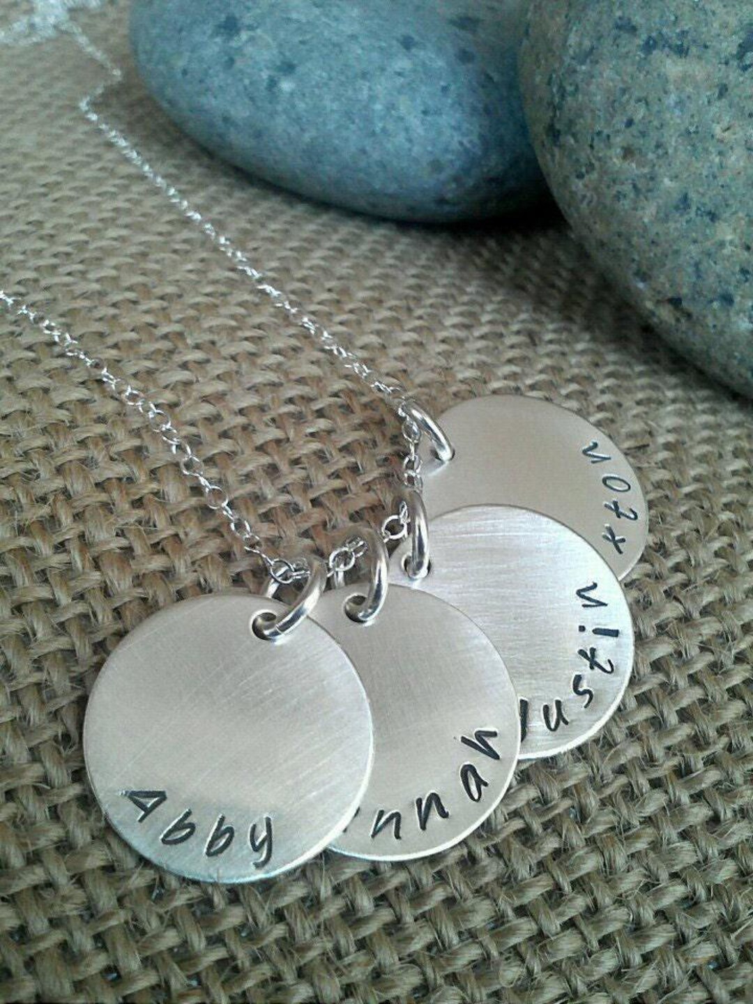 Personalized MOM Name Necklace Rotate Double Layer Pendant Best Gifts