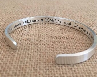 Sterling Silver Mother Daughter Cuff Bracelet: Personalized Gift