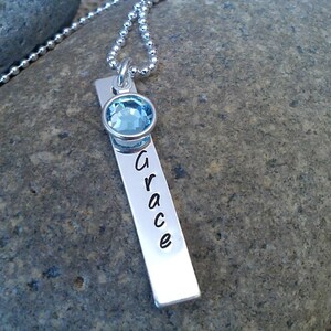 Grandma Grandkids Name Necklace, Mom Necklace, Personalized Mom Necklace,Birthstone Name Necklace, Name Charm Necklace, Sterling Silver