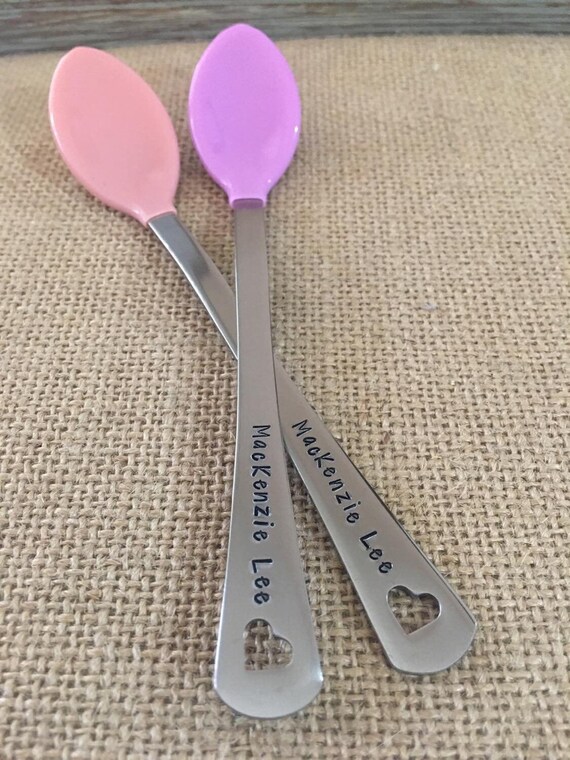 Personalized Silicone Set Utensils, Engraved Baby Utensils, Baby Shower  Gift, Washable, Baby Gift, Custom Baby Shower Gift