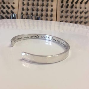 Personalized Hidden Message Bracelet, Sterling Silver Custom Cuff Bracelet, Birthday Gift For Mom Wife