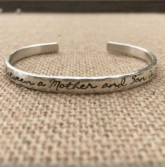 The Love Between Mother And Son Bracelet Personalized Silver Etsy
