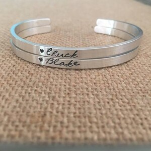 Sterling Silver Children&#39;s Name Jewelry, Personalized Mother&#39;s Bracelet, Custom Cuff Silver Grandma Bracelet , Family Name Grandma Bracelet