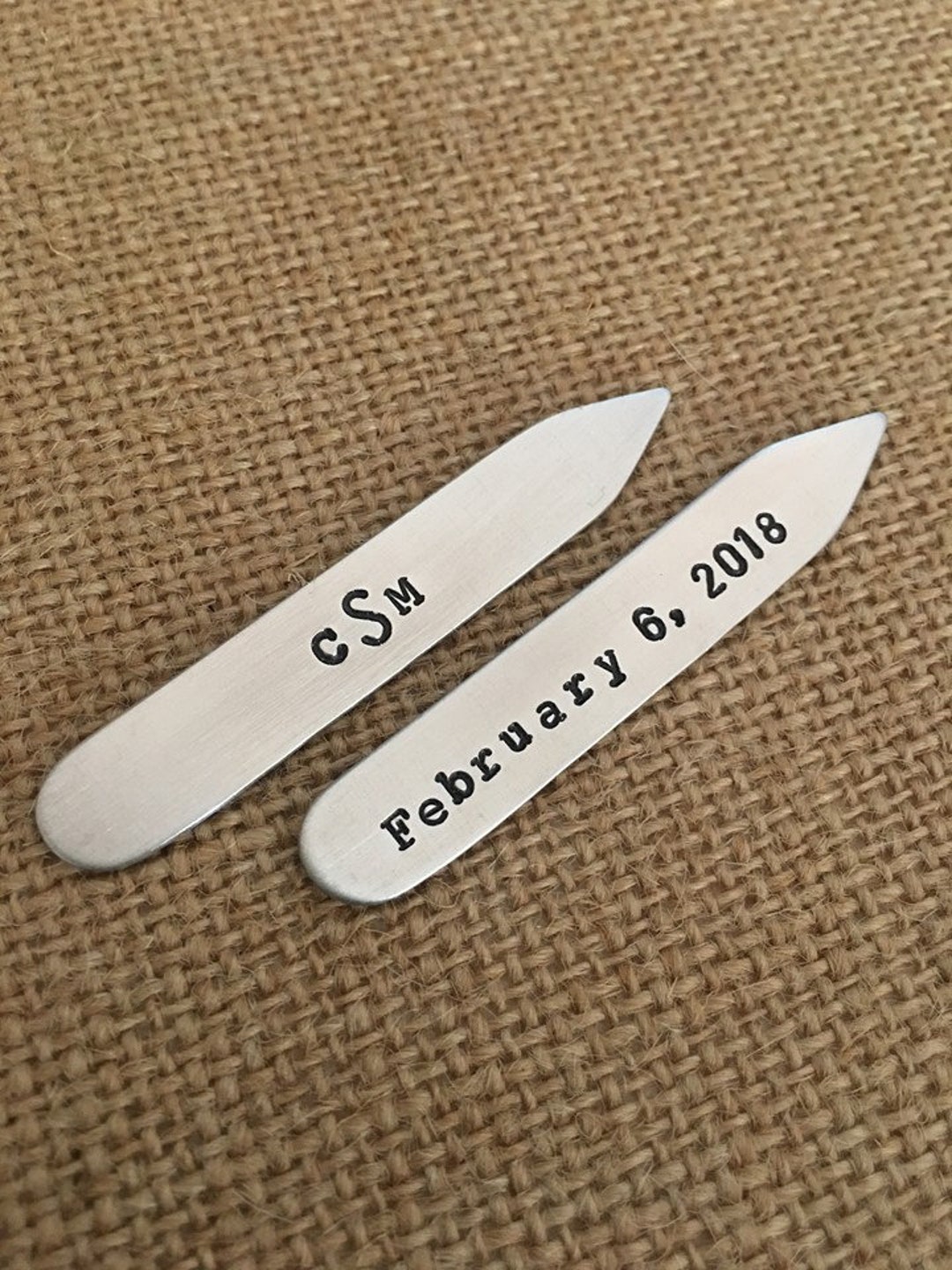 Customizable Collar Stays for Groom Monogram Gift for Him Etsy