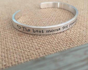 Personalized Sterling Silver Cuff Bracelet, Mother Daughter Gift
