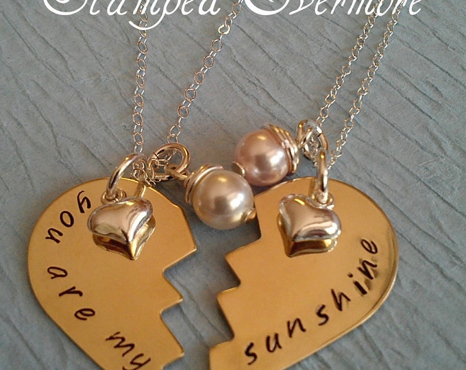 Broken Heart Best Friends or Mother Daughter Necklace With Etsy