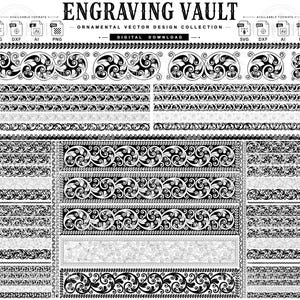 Custom vector scrollwork bundle, filigree svg slides, scroll bundle lase engraving files svg dxf ai png