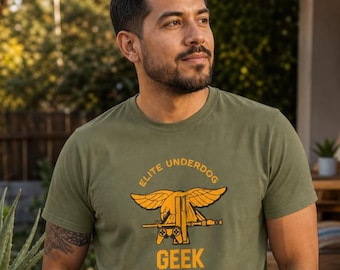 Geek Elite Underdog Tee — Vintage Winged Helmet Graphic