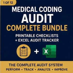 Medical Coding Audit Bundle Excel Tracker and Printable Audit Checklists for Medical Coders
