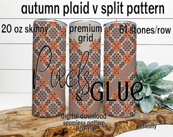 Premium Grid 20 oz Skinny Autumn Plaid V Split