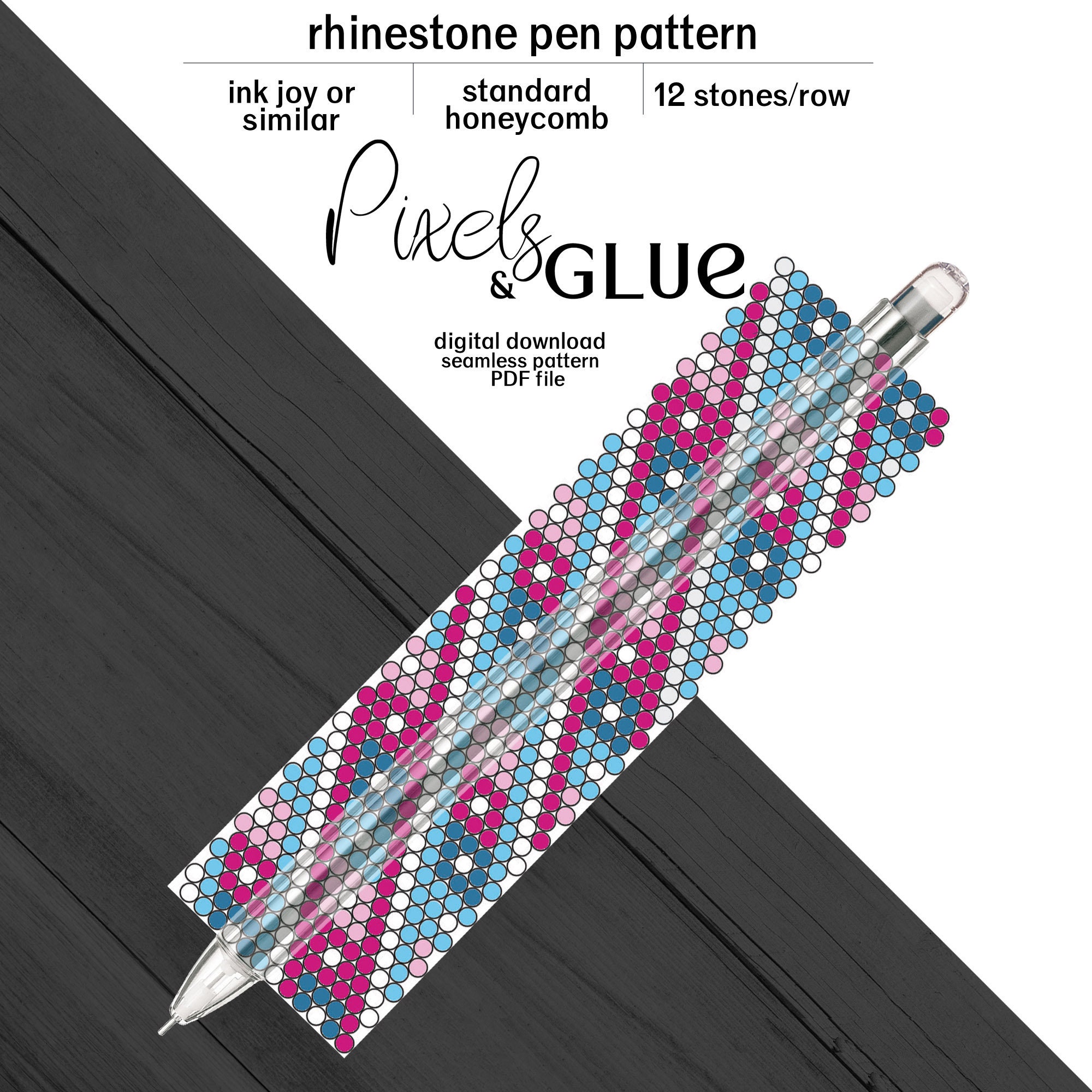 Hearts Rhinestone Pen Template ss10 – Sweet and Simple Crafts