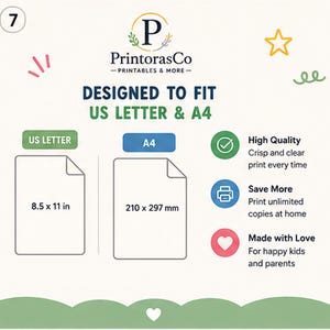 Puede incluir: Un gr&aacute;fico informativo de PrintorasCo que muestra tama&ntilde;os de papel. Muestra US Letter en 8.5 x 11 pulgadas y A4 en 210 x 297 mm. Incluye iconos de alta calidad, ahorro al imprimir en casa y un icono de coraz&oacute;n para hecho con amor.