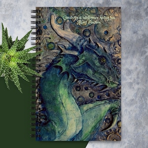 Steampunk Dragon Art Journal: Dot Grid Notebook