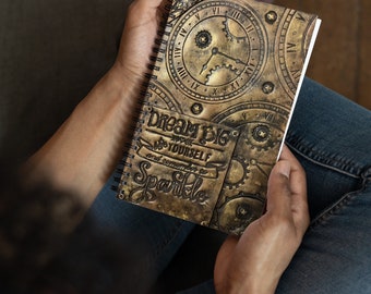 notebook cover Steampunk original artwork, dot grid pages