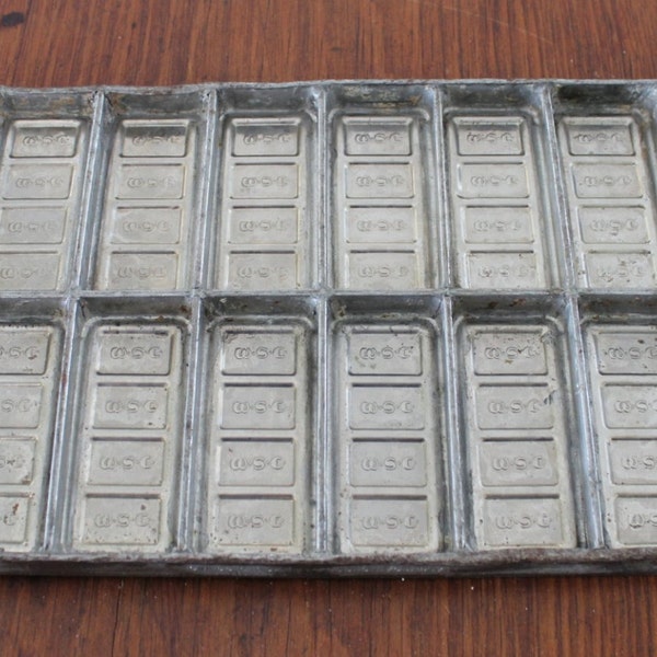 Vintage American Chocolate Mould Company 16 bar moule au chocolat WSC Wilbur-Suchard Chocolate Co. 16" X 9 pouces pré-1958 condition de menthe