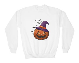 Jack-o'-Lantern Witch Hat Crewneck Sweatshirt | Creep It Real Halloween