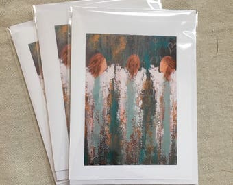 Set of 6 Abstract Angel Fine Art Note Cards