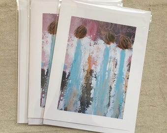 Set of 6 Abstract Angel Fine Art Note Cards