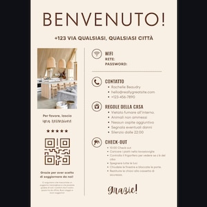 Beschilderungspaket für Bed & Breakfasts und Ferienwohnungen, bearbeitbare Airbnb-Schilder in Canva, druckbares WLAN-Schild, Hausregeln, Bewertungen