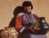 Maria Martinez, San Ildefonso Indian Pottery Maker, ca1950 postcard