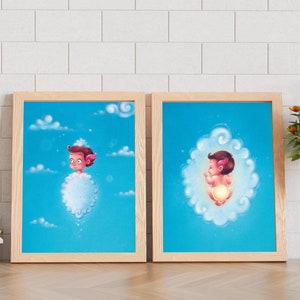 BABY BOY Nursery Prints - Printable Wall Art Bundle - Kids Room Decor - Children&#39;s Art Prints - Blue