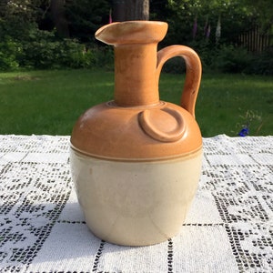 Donald Fisher Ye Monk&#39;s Whiskey/Edinburgh Stoneware Decanter/7.5&quot; Stoneware Bottle/Rustic Whiskey Decanter/Man Cave Decor/ Stoneware Ewer