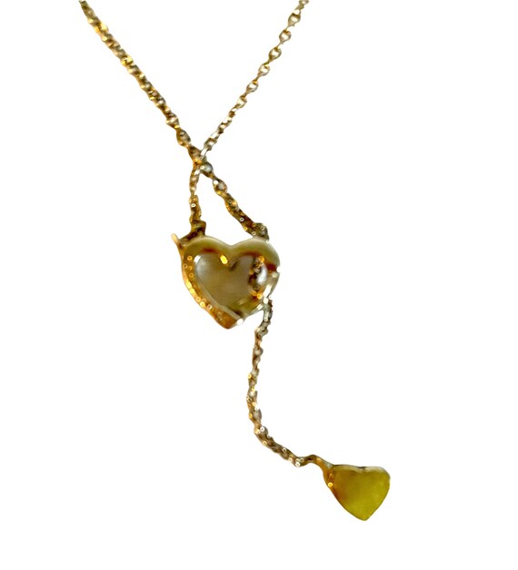 ★VINTAGE HOLLYWOOD★ Heart Long Chain Necklace Amazon.com: Heart Slip Chain Necklace Punk Cuban Long