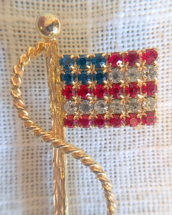 2 American Flag Pins/Patriotic Jewelry/His & Hers Fla… Gem