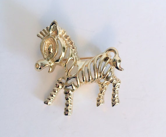 Vintage Zebra Pin/Sarah Coventry Lapel Pin/Zebra … - image 2