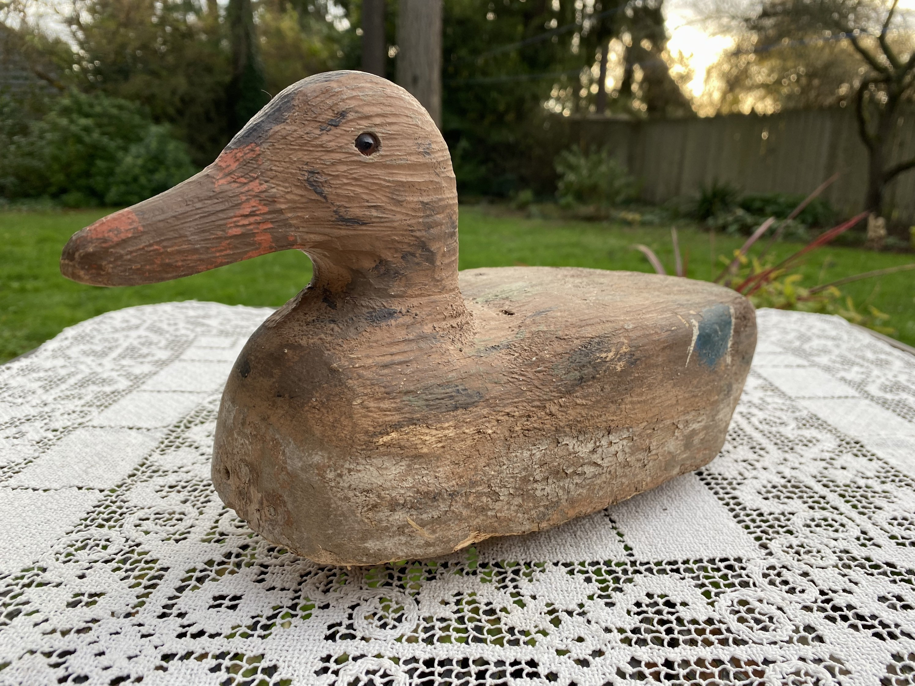 Vintage Hand Carved Duck Decoy Brown - glwec.in
