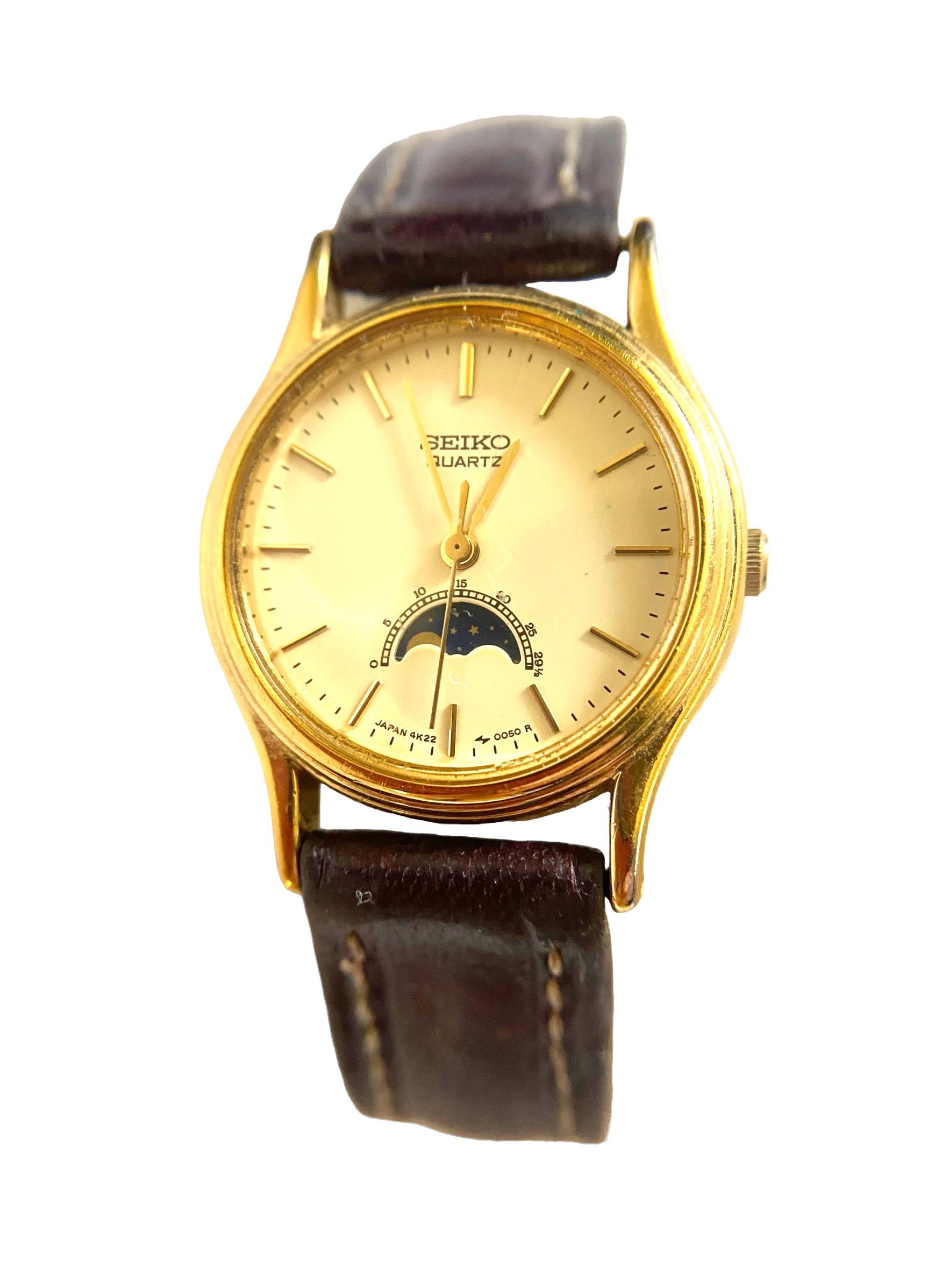 Seiko Ladies Moon Phase Watch/4k22 0050 0040/90's Seiko Working