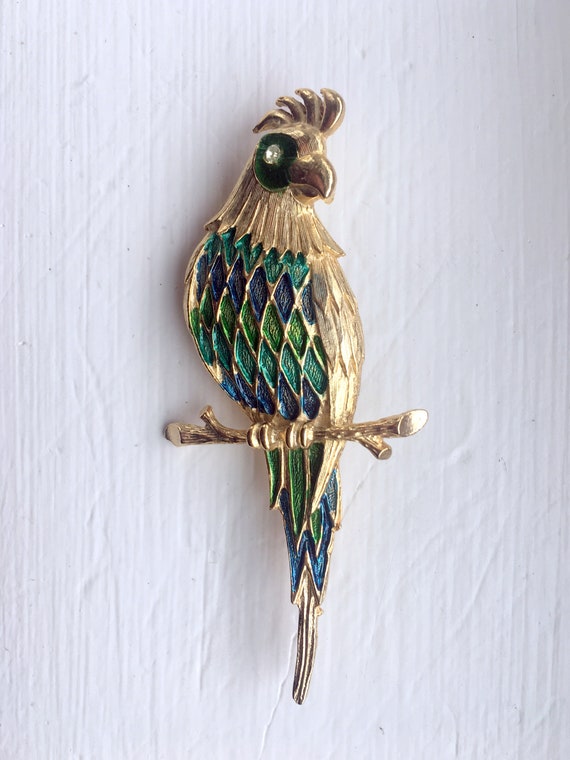 Parrot Brooch Pendant/Parrot Lapel Pin/3.5" Tall P
