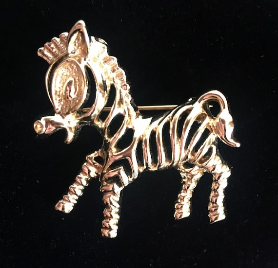 Vintage Zebra Pin/Sarah Coventry Lapel Pin/Zebra … - image 1