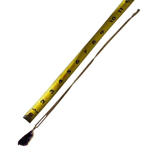 14K Gold Dipped Amethyst Geode Pendant Necklace, … - image 4