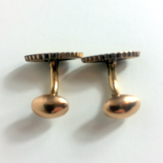 Antique Bean Back Cufflinks/Gold Filled Initial M… - image 10