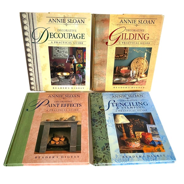 Annie Sloan Set of Books/Set of 4 Craft Books/Stencil, Gilding, Decoupage & Paint Finishes/1997 Readers Digest Collection/Hardcover VG Cond