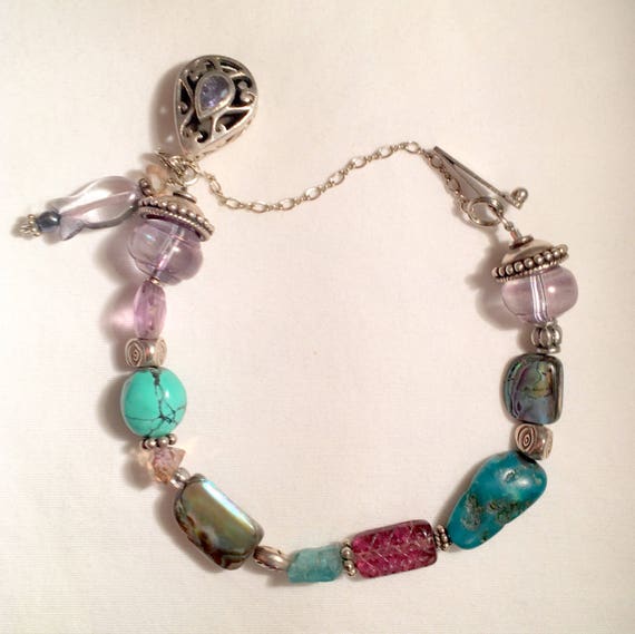 Silver Gemstone Bracelet 325 Silver Bracelet 7 Gemstone Bracelet