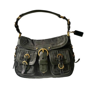 Coach Legacy Black Garcia Shoulder Bag/signature C Canvas