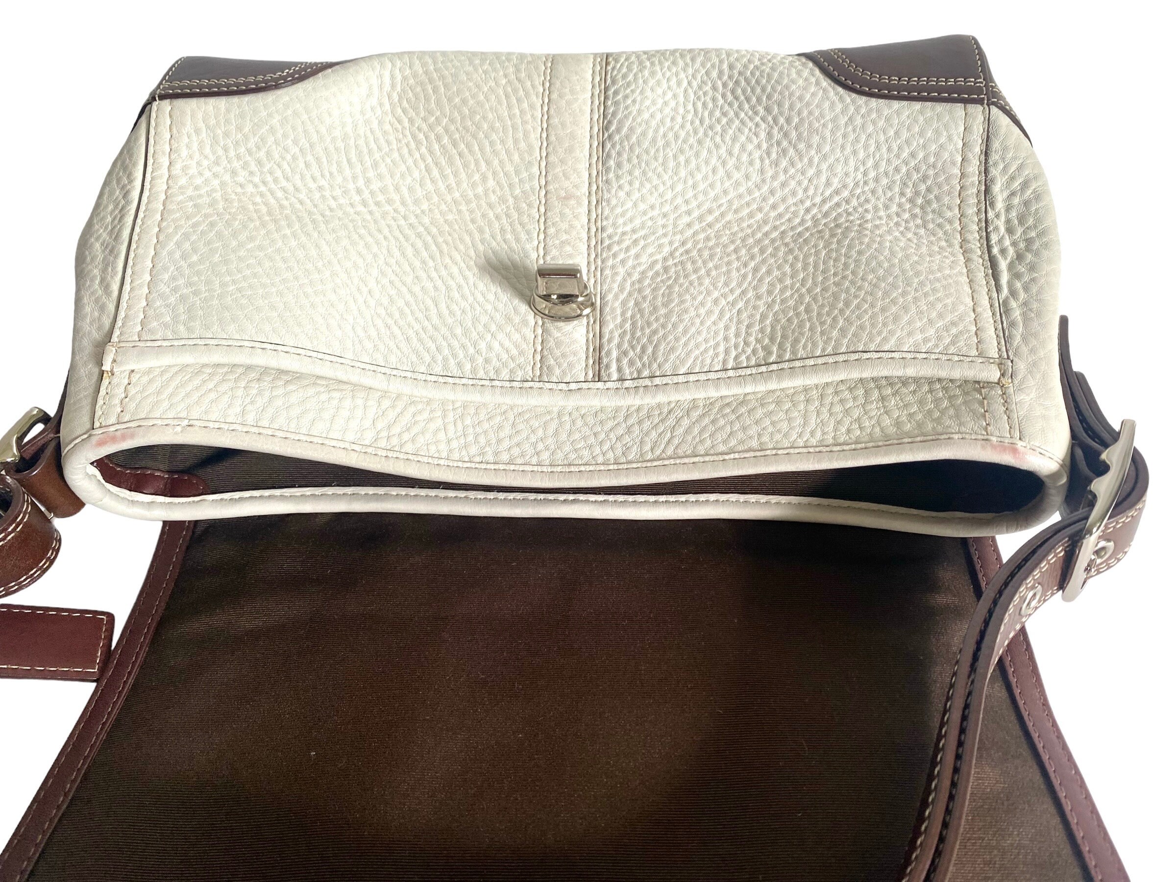 COACH Hamilton Bag In Smooth Leather バッグ COACH White Pebbled Leather HAMILTON Flap Shoulder Bag