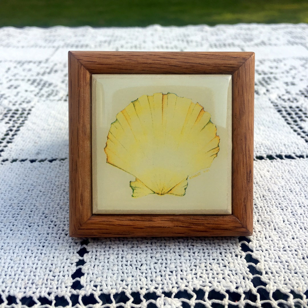 Scallop Shell Tile Trinket Box, Beach Wedding Ring Box - Etsy