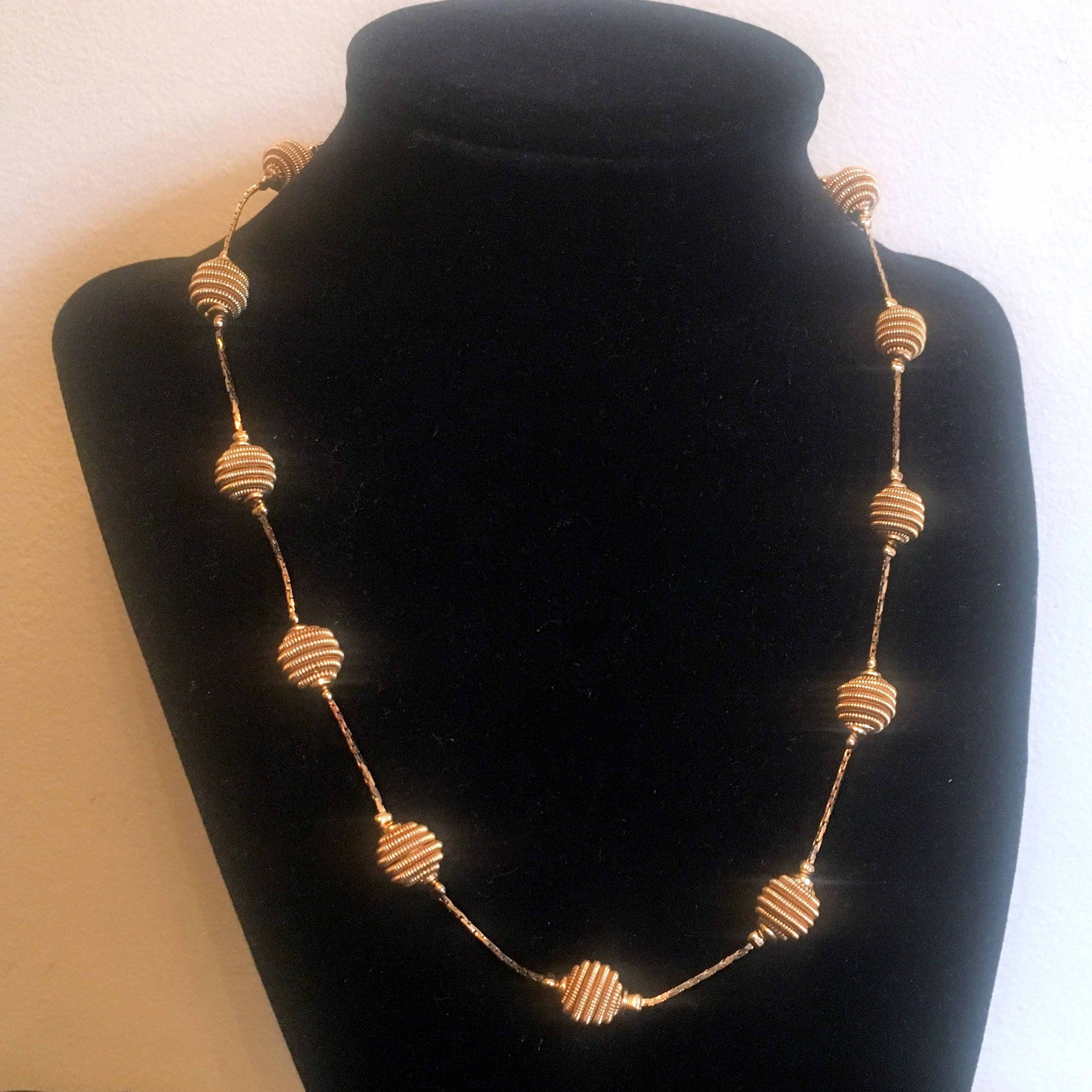 Trifari TM Chain Necklace/Elegant Coiled Gold Necklace/Trifari Etsy