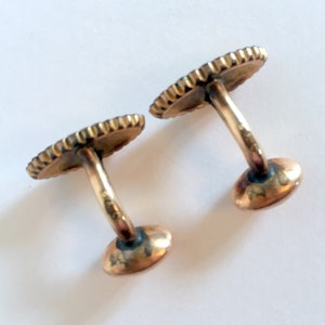 Antique Bean Back Cufflinks/Gold Filled Initial M Cuff Links/S & C Cuff Links/Victorian Art Noveau Cuff Links/Wedding Jewelry/Free Shipping